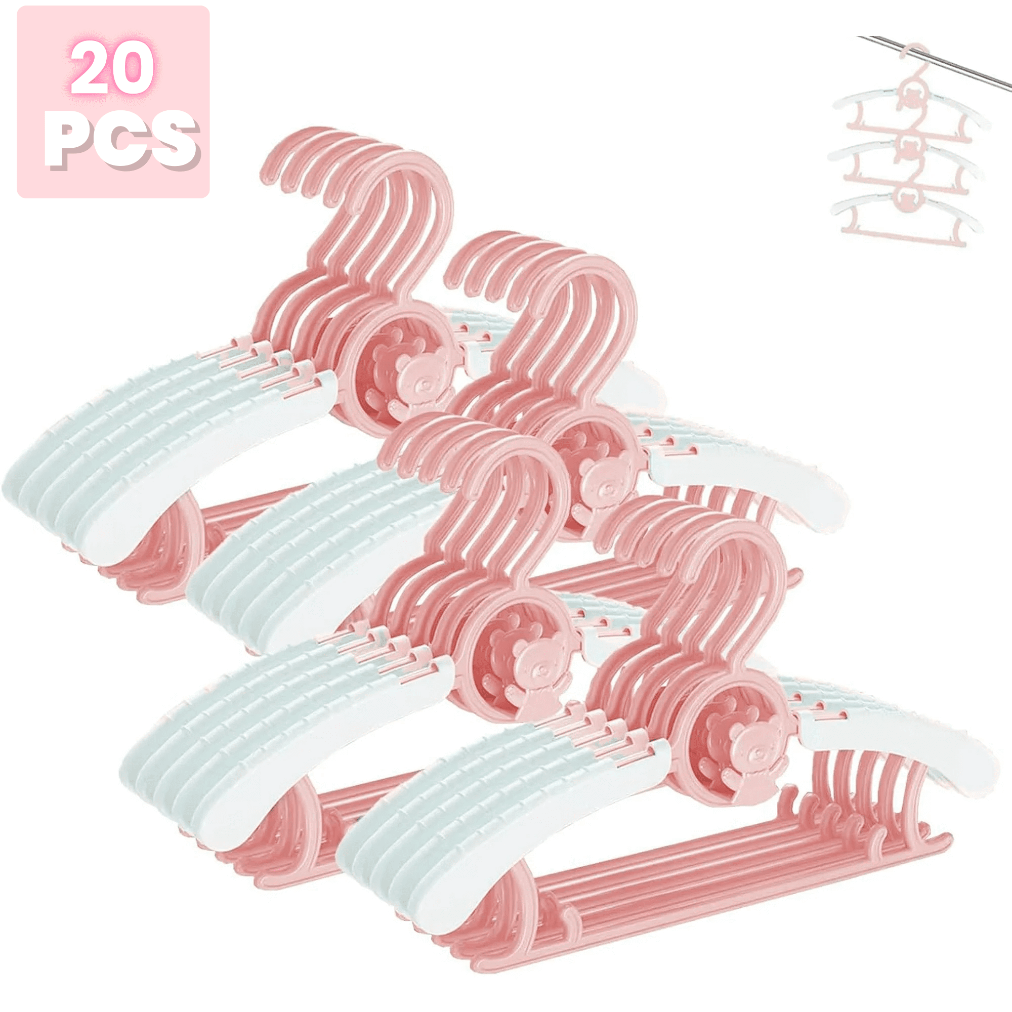 EUZODNAK Baby Hangers for Closet, NonSlip 11"14" Adjustable Infant Clothes Hanger for Nursery