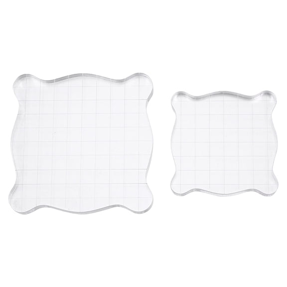 SHIYUU 2Pcs Transparent Stamp Blocks Acrylic Stamping Blocks DIY Stamp Craft Tools