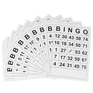 GOOHOCHY 60 Pcs White Bingo Game Cards for Fun and Education Made of Coated Paper