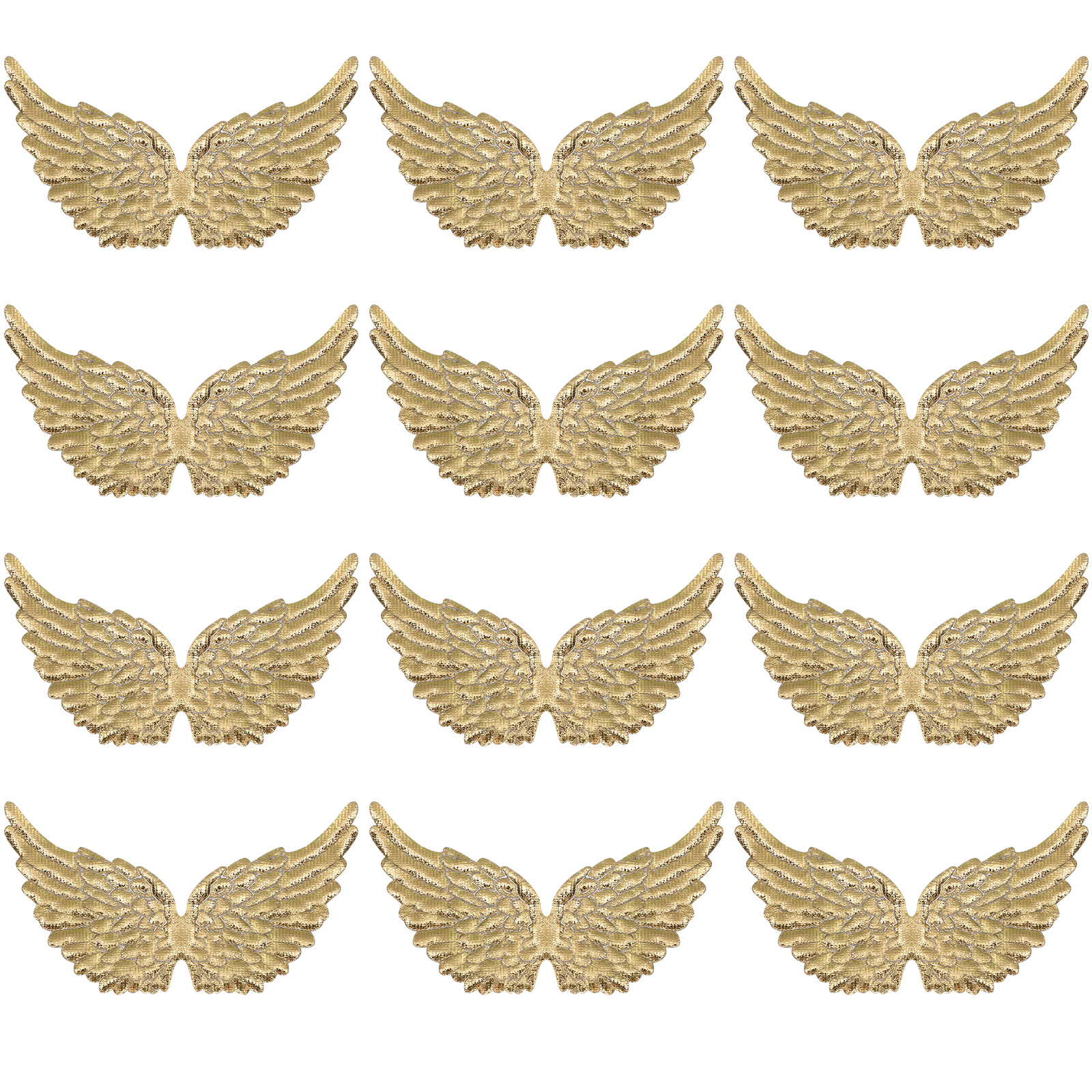 SHIYUU Golden Glitter Fabric Patches for DIY Crafts 12pcs