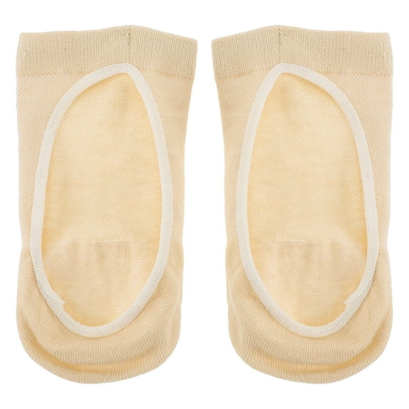 SHIYUU Women's Peep Toe Cotton No Show Socks Non Slip Yoga Liner