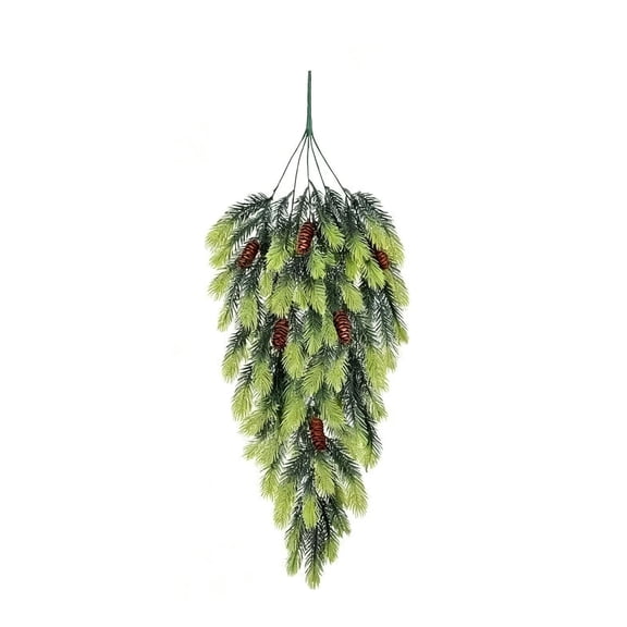 SHJHENG 29 Inch Artificial Christmas Swag with Pinecones - Thick Faux Pine Hanging Teardrop Decor for Front Door, Mantel, Window, and Wall, Indoor Outdoor Holiday Home Accent