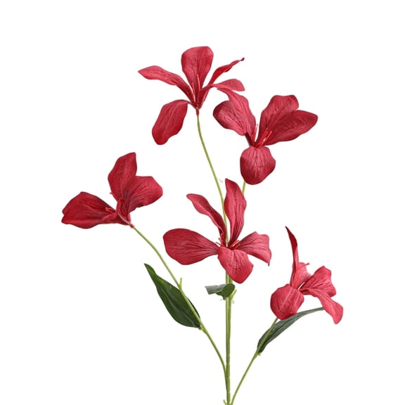 SHJHENG 5 Colors Oil Painting Style Artificial Flame Orchid Silk Flowers Faux Floral Stems For Wedding Arch Home Vase Decor Window Display Bouquet DIY