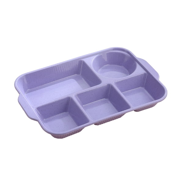 SHJHENG 5-Compartment Divided Meal Tray – Reusable Lightweight Portion Control Plate, School Cafeteria Lunch Dish for Kids & Adults, Microwave & Dishwasher Safe