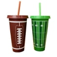 thumbnail image 1 of SHJHENG 6 Pack American Football Themed Party Cups, Reusable Plastic Drink Cups with Lids & Straws, for Super Bowl, Game Day, Tailgating & Sports Themed Parties, 1 of 6