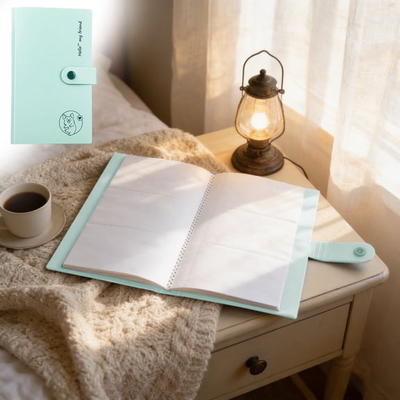 SHJHENG Aesthetic Cartoon Photo Album with Secure Snap Closure, Portable Small Picture Collection Book, Lightweight Photo Storage Holder for Daily Use & Gifting