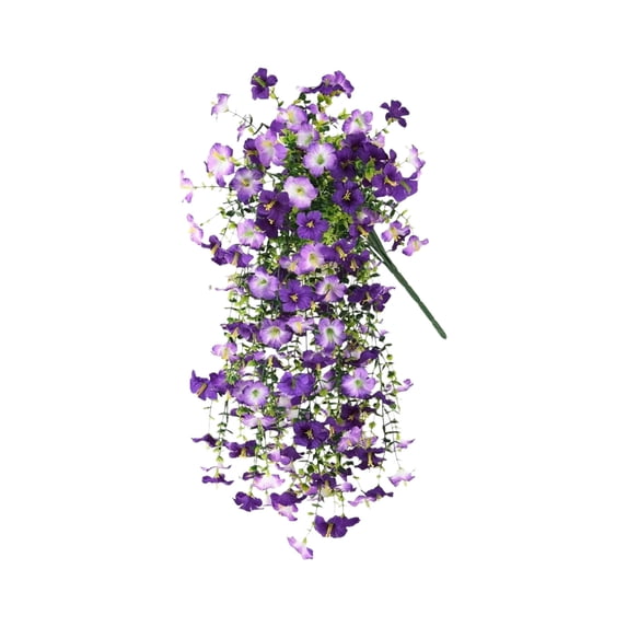 SHJHENG Artificial Cascading Petunia Flowers for Outdoors – UV-Resistant Faux Trailing Vine, Realistic Fake Hanging Plant for Window Boxes, Porch Railings & Garden Decor
