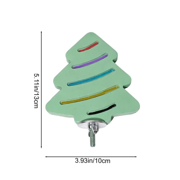 SHJHENG Christmas Tree Shaped Bird Perch Platform, Rough Surface Parrot Nail Grinding Station, Cage Mount Pedicure Rest Stand for Budgie Cockatiel Conure Small Pet Birds