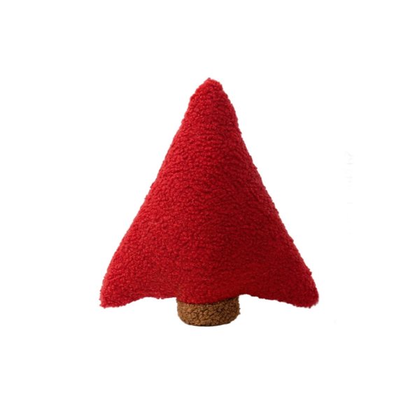 SHJHENG Christmas Tree Shaped Throw Pillow Soft Teddy Fleece Xmas Decorative Cushion Pointed Fir Tree Pillow For Sofa Couch Home Holiday Decor