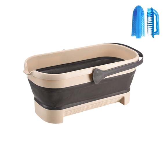 SHJHENG Collapsible Mop Bucket with Carry Handle, Foldable Plastic Rectangular Cleaning Tub, Portable Water Storage Wash Basin for Floor Mop Washing Household Cleaning