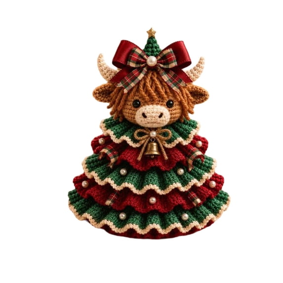 SHJHENG Crochet Animal Christmas Tree Kit, DIY Set with Owl Cat & Sheep ...