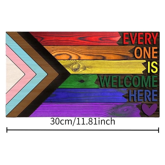 SHJHENG Everyone Is Welcome Here Wooden Sign