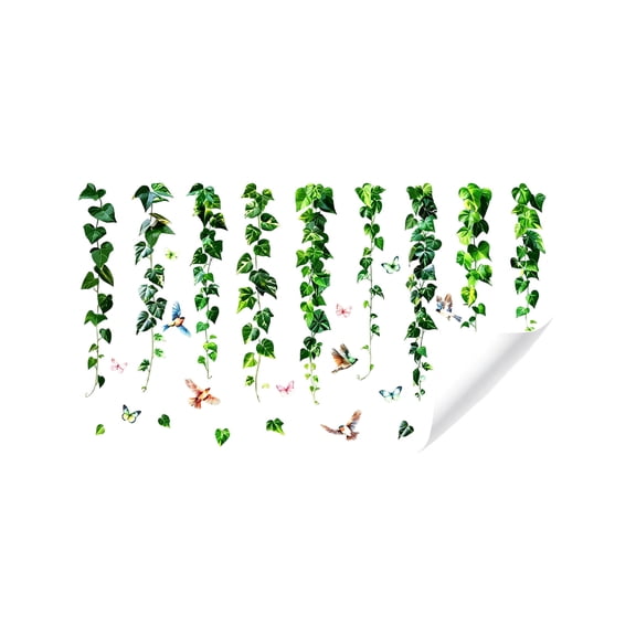 SHJHENG Floral Botanical Statics Cling Window Film Privacys Decorative No Adhesive Glass Sticker Plants Leaves Flower Cling For Home Living Room Door Window Decor