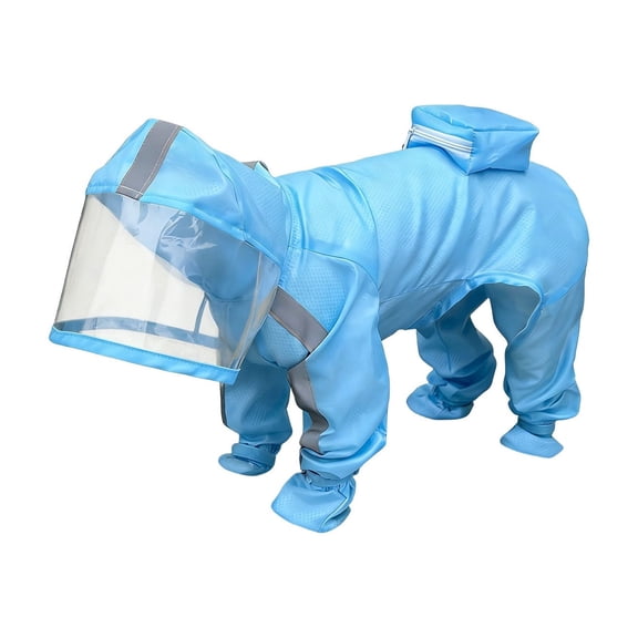 SHJHENG Full-Body Pet Raincoat with Built-In Booties, All-In-One Waterproof Four-Legged Jacket with Hood, Outdoor Rain Gear for Small Dogs and Cats