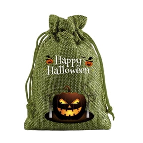 SHJHENG Halloween Drawstring Candy Bags Reusable Kids Bags Portable Linen Gift Goodie Bags Multipurpose Halloween Party Pouches For Children Holiday Decor
