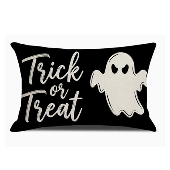 SHJHENG Halloween Lumbar Pillow Cover Ghost Pumpkin Digital Print Rectangular Decorative Throw Cushion Case For Sofa Home Holiday Decor Pillow Insert Not