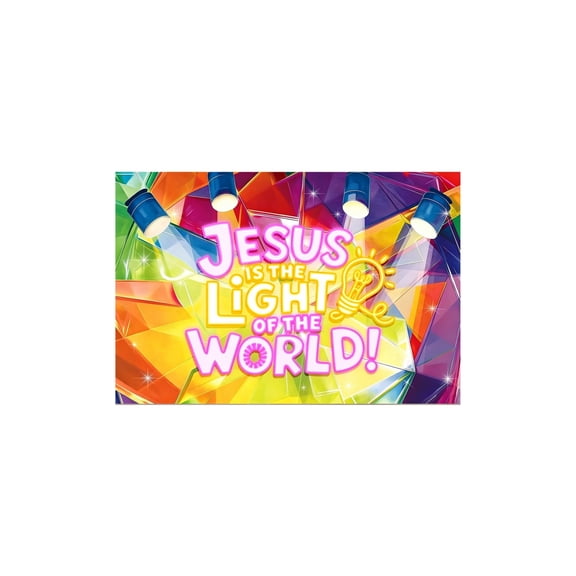 SHJHENG Light Of The World - Sunday School Bulletin Board For Classroom Decor Washable Polyester Religious Photo 5x3 FT