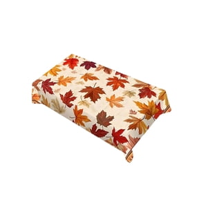 SHJHENG Maple Leaf Polyester Tablecloth Waterproof Fall Harvests Dining Table Cover