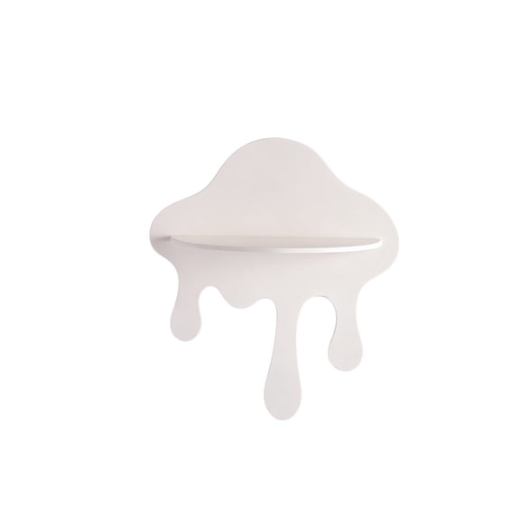 SHJHENG Melting Cloud Shaped Floating Wall Shelf Dripping Designs Wall Mount Display Rack White CreativeCloud Floating Shelves For Bedroom Wall Decor