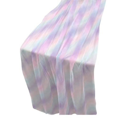 SHJHENG Rainbows Gradient Sheer Mesh Table Runner Colorful Ombres Net Party Table Decor For Birthday Wedding Shower Boho Dining Kitchen Home Decoration