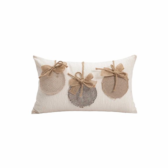 SHJHENG Rustic Country Handmade Patch Pumpkin Lumbar Cushion Shell, Woven Natural Fiber Autumn Accent Pillow Cover for Fireplace Mantel Window Bench Farmhouse Seasonal Styling