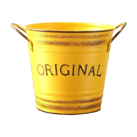 SHJHENG Rustics Iron Planter With Handles Vintage Metal Flower Pot For Indoor Outdoor Farmhouses Garden Centerpiece Decor