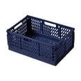 thumbnail image 1 of SHJHENG Small Foldable Plastic Storage Crate, Collapsible Ventilated Storage Basket with Side Handles, Stackable Desktop Organizer Bin for Kitchen Bedroom Office Pantry, 1 of 5