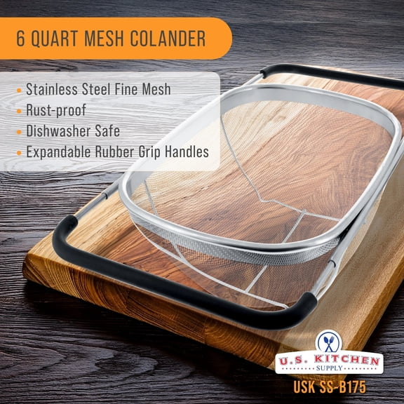 SHJHENG Stainless Steel Telescopic Mesh Basket 15.7x7.9 Inch, Extendable Rack with Steel Handle and Fine Mesh Screen, Adjustable Vegetable Fruit Drain Basket for Kitchen Sink