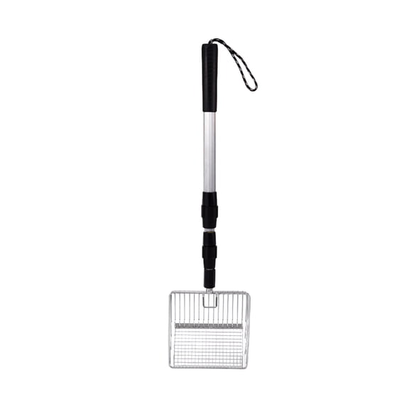 SHJHENG Telescoping Metal Cat Litter Scoop, Long Handle Sifter with Deep Shovel, Heavy-Duty Cat Poop Scooper for Easy Litter Box Cleaning
