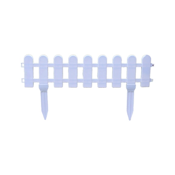 SHJHENG White Plastic Garden Fence – Decorative Picket Border with Ground Stakes, Landscape Edging for Flower Beds, Patios, and Yard Pathways