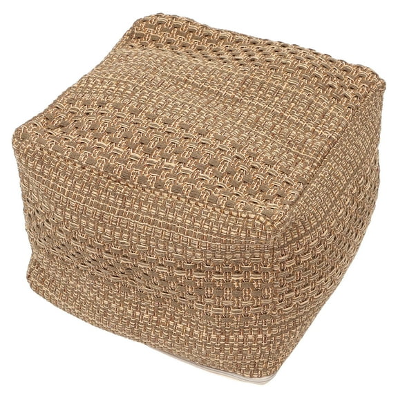 SHLT Mall Footstool Square Pouf Ottoman Cotton Pouf Chair Handmade Woven Foot Stool Soft Knitted Cotton Linen Footrest Square Floor Cushion Tatami Seats Cushion for Living Room Ottoman Pouf