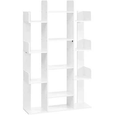 VASAGLE Tree-Shaped Bookshelf - 13 Tier Storage Unit For Books & Decor, White