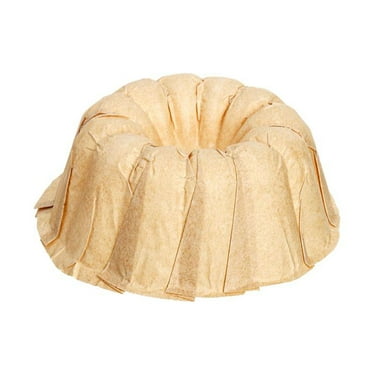 SHNETY 4 Inch 100 Pcs Mini Fluted Tube Pan Liner Nonstick Greaseproof Heat Resistant Paper Cake Pan Liners for Pie Scone Pineapple Disposable Cake Pan Molds Liner