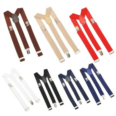 SHNETY Unisex Elastic Strap Suspenders Y-Back Braces Solid Color Anti-break Wedding Suit Adjustable Strap Party Daily Accessory