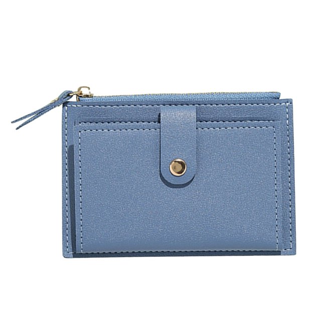 SHNETY Women Wallet Multi Card Slot Smooth Zipper Faux Leather Small Size Fine Texture Short Wallet for Shopping