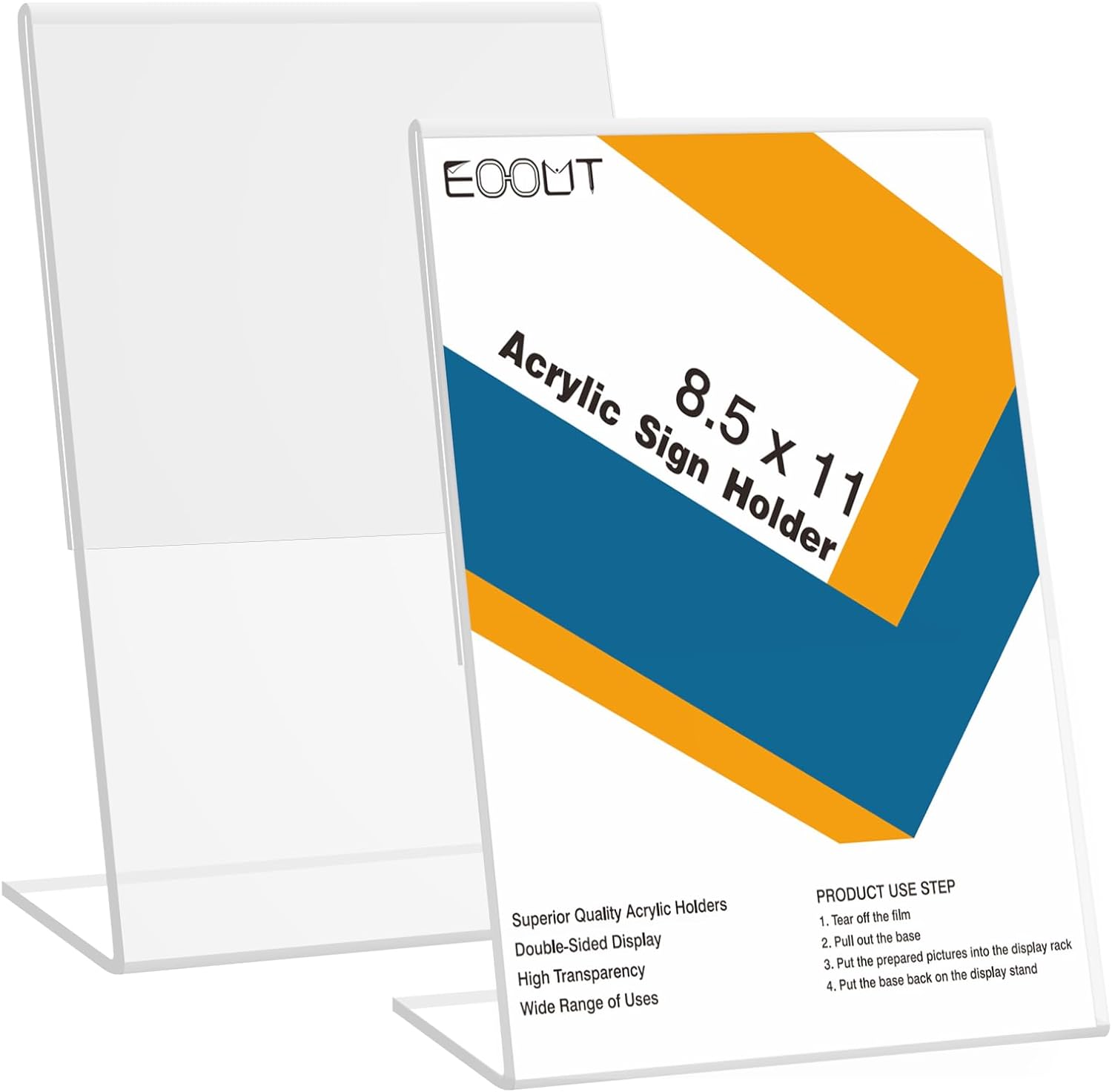 SHNWU 2pcs 8.5 x 11 Inch Acrylic Sign Holder Vertical Clear Sign Holder