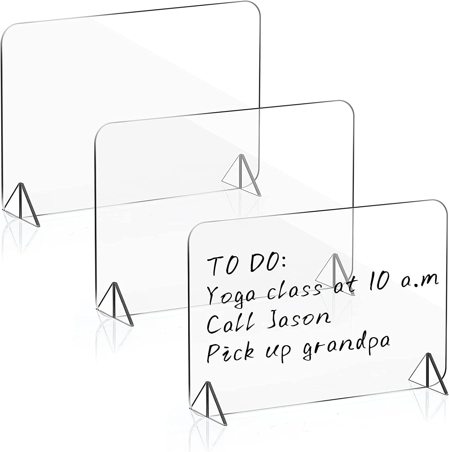 SHNWU 3 Pack Acrylic Dry Erase Board and Marker Glass Alternative Clear