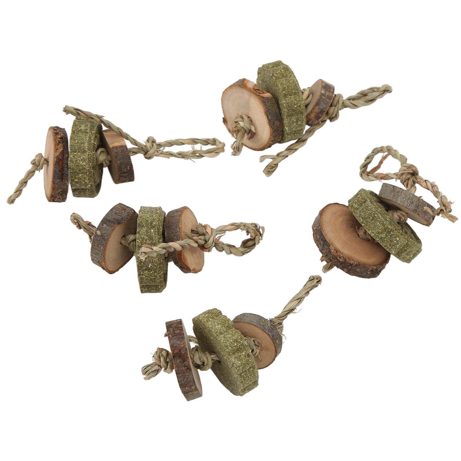 SHNWU 5Pcs Rabbit Chewing Grass Cake Skewers Safe Healthy Pet Snacks