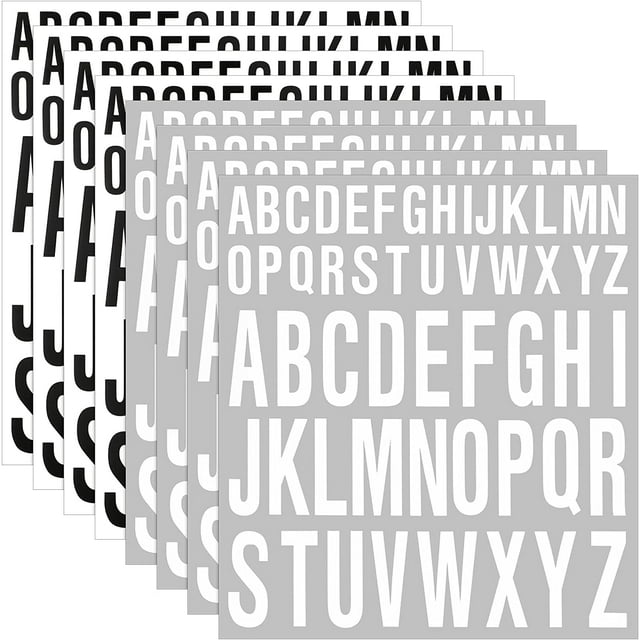 SHNWU 8 Sheet Letter Stickers Alphabet Sticker Self Adhesive Letters