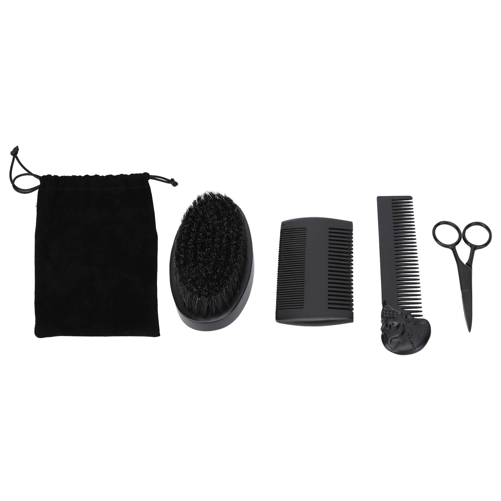 Linkidea 4-Pack Beard Comb Set With Travel Ring - Men's Grooming Kit With Brush & Comb