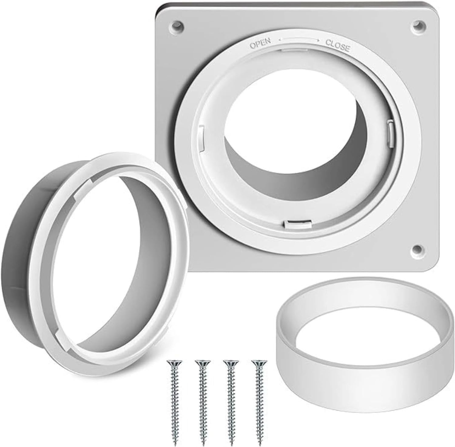 SHNWU Dryer Vent Wall Plate, Twist Lock Dryer Vent Connector Kit, 4 ...