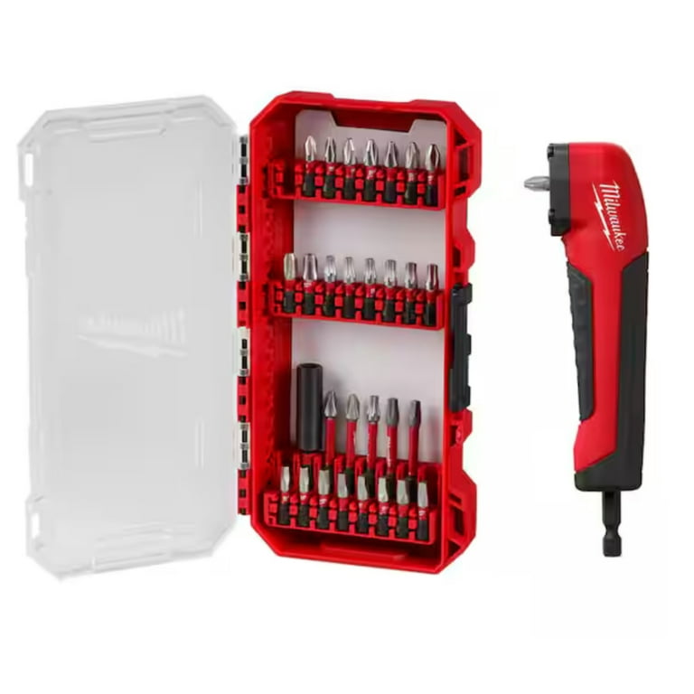SHOCKWAVE Impact Duty Alloy Steel Drill and Screw Driver Bit Set with Right Angle Adapter Walmart