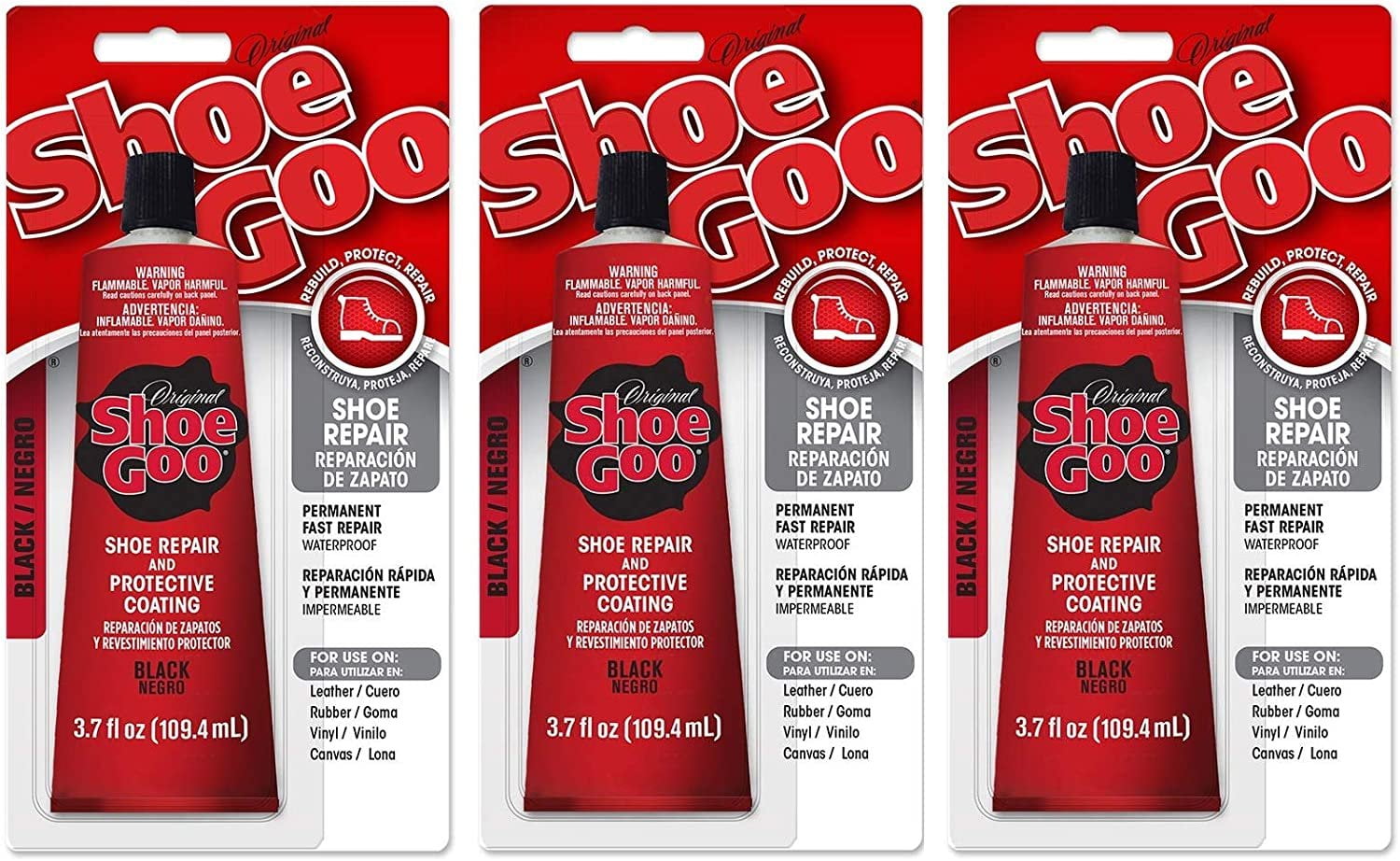  Shoe Goo Shoe Repair Adhesive Glue Clear (Pack of 2),3.7 oz :  Clothing, Shoes & Jewelry