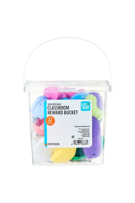 Shoe Keychains Classroom Reward Bucket, 22 Count