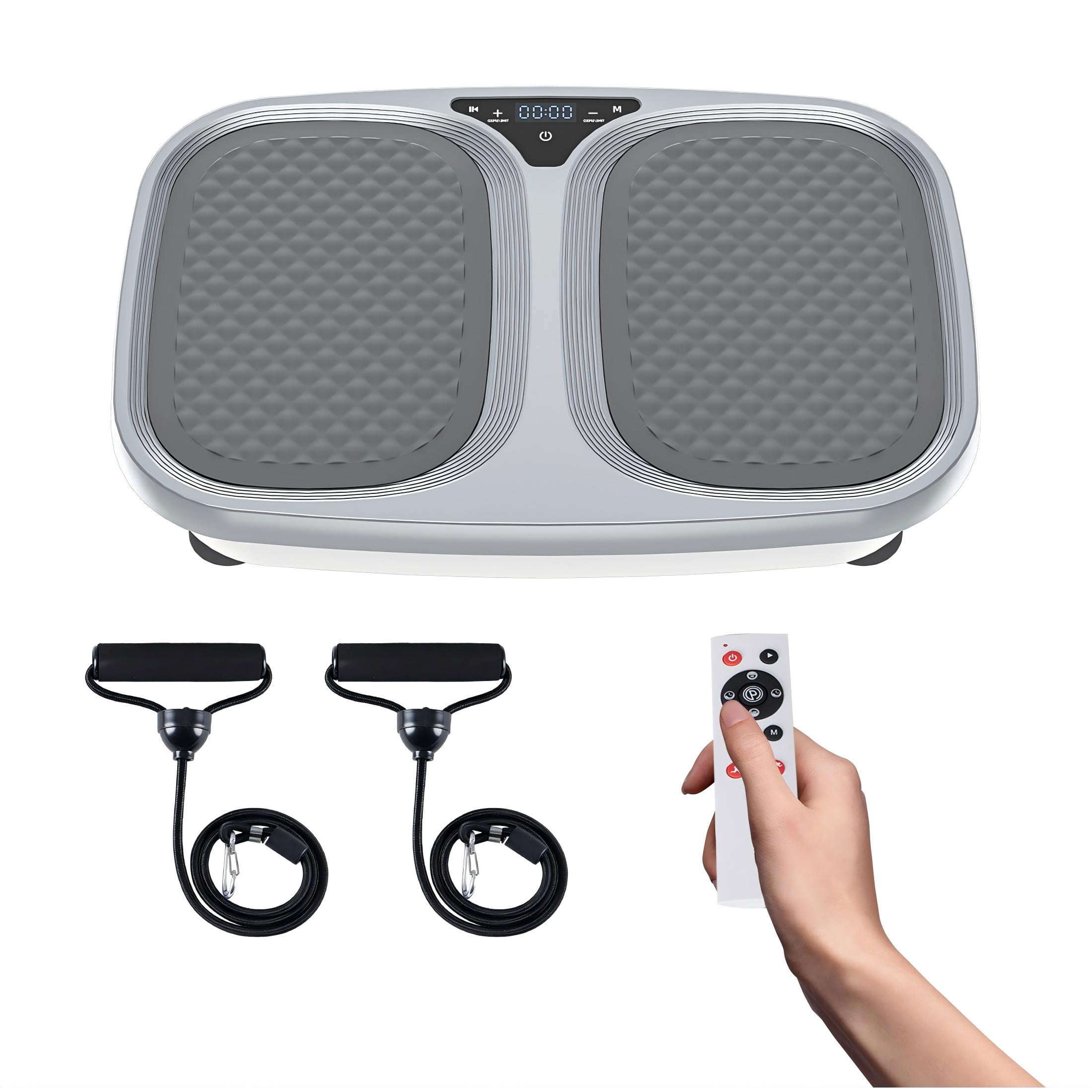 SHOUFTW Vibration Plate, Vibrating Platform Exercise Machines, Whole Body Fitness Machine for Weight Loss, Toning & Wellness for Home Gym, Gray