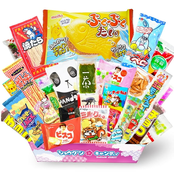 SHOGUN CANDY Box Japanese Snacks & Candy 30 Pieces Variety Dagashi Assortment