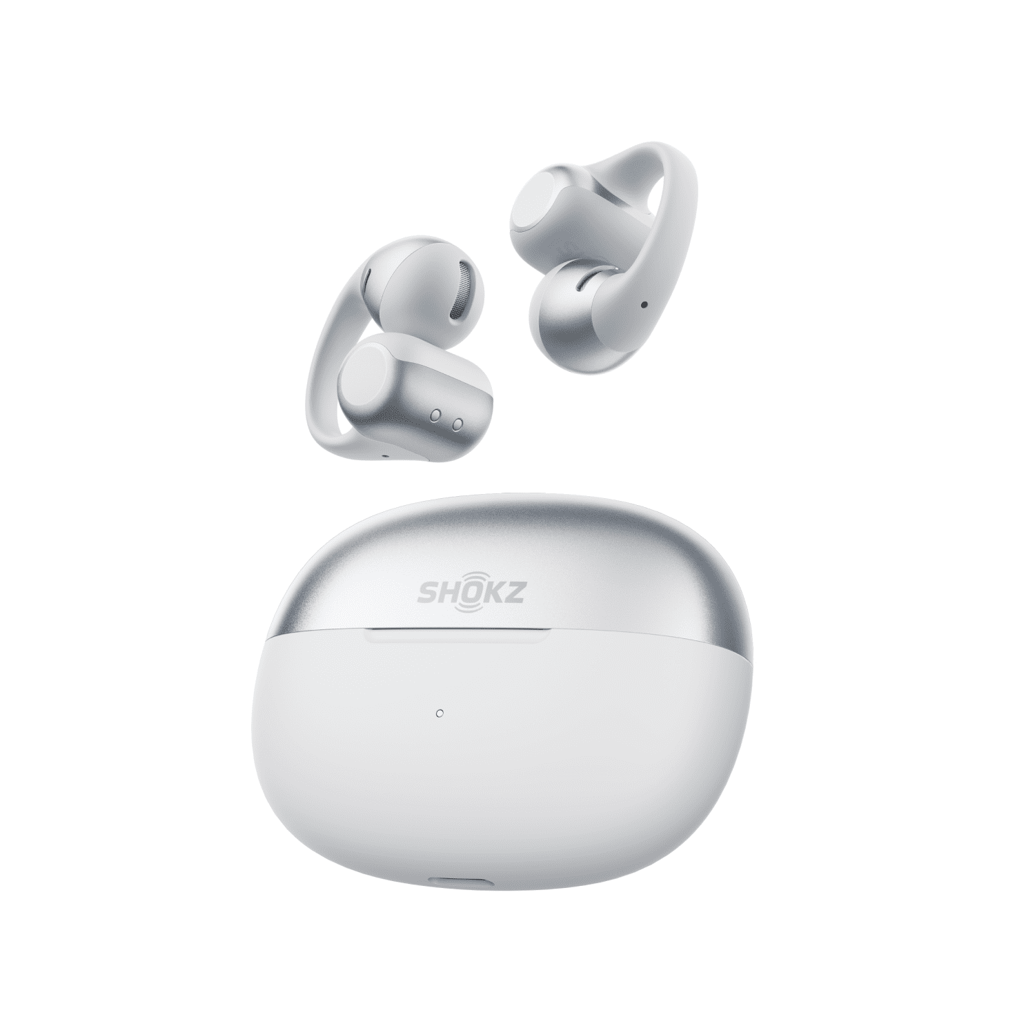 Shokz OpenDots One ワイヤレスイヤホン ホワイト Shokz OpenDots ONE - Open-Ear Wireless Bluetooth Earbuds