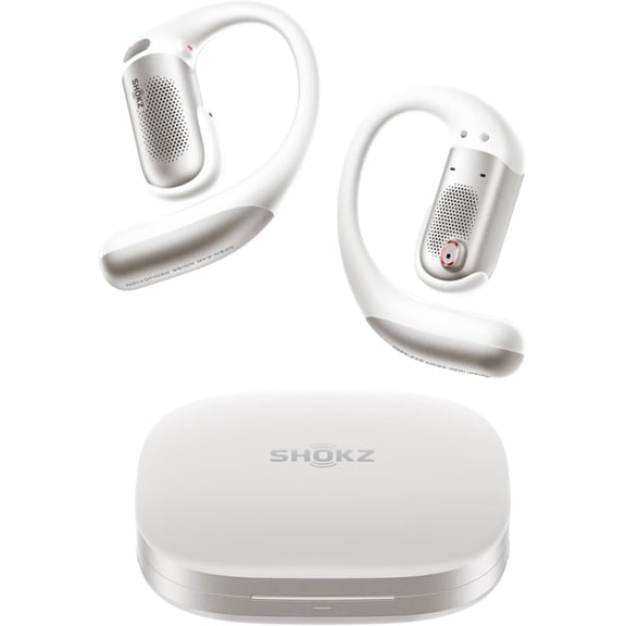 SHOKZ OpenFit Pro Open-Ear True Wireless Earbuds with Open-Ear Noise Reduction, Optimised for Dolby Atmos, Deep Bass, 50H Playtime, AI-Powered Clear Calls for Work, Sport, Bluetooth 6.1, IP55, White
