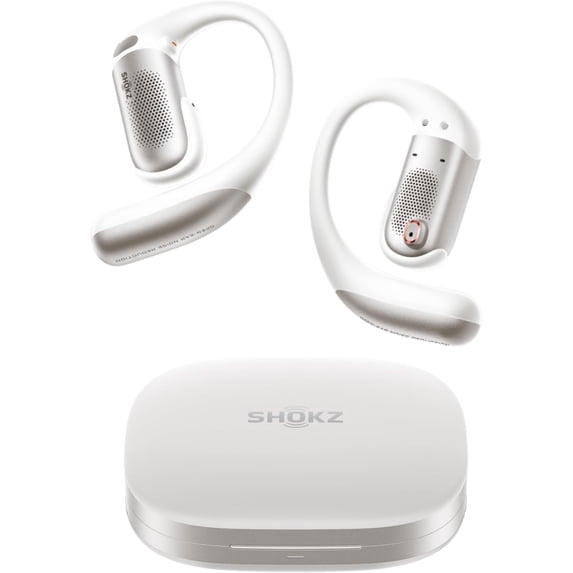 SHOKZ OpenFit Pro Open-Ear True Wireless Earbuds with Open-Ear Noise Reduction, Optimised for Dolby Atmos, Deep Bass, 50H Playtime, AI-Powered Clear Calls for Work, Sport, Bluetooth 6.1, IP55, White