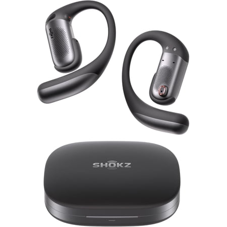 SHOKZ OpenFit Pro-Open-Ear True Wireless Bluetooth Headphones with Microphone,Earbuds with Earhooks,Sweat Resistant,Fast Charging,28HRS Playtime,Compatible with iPhone&Android,Black,Bluetooth5.3